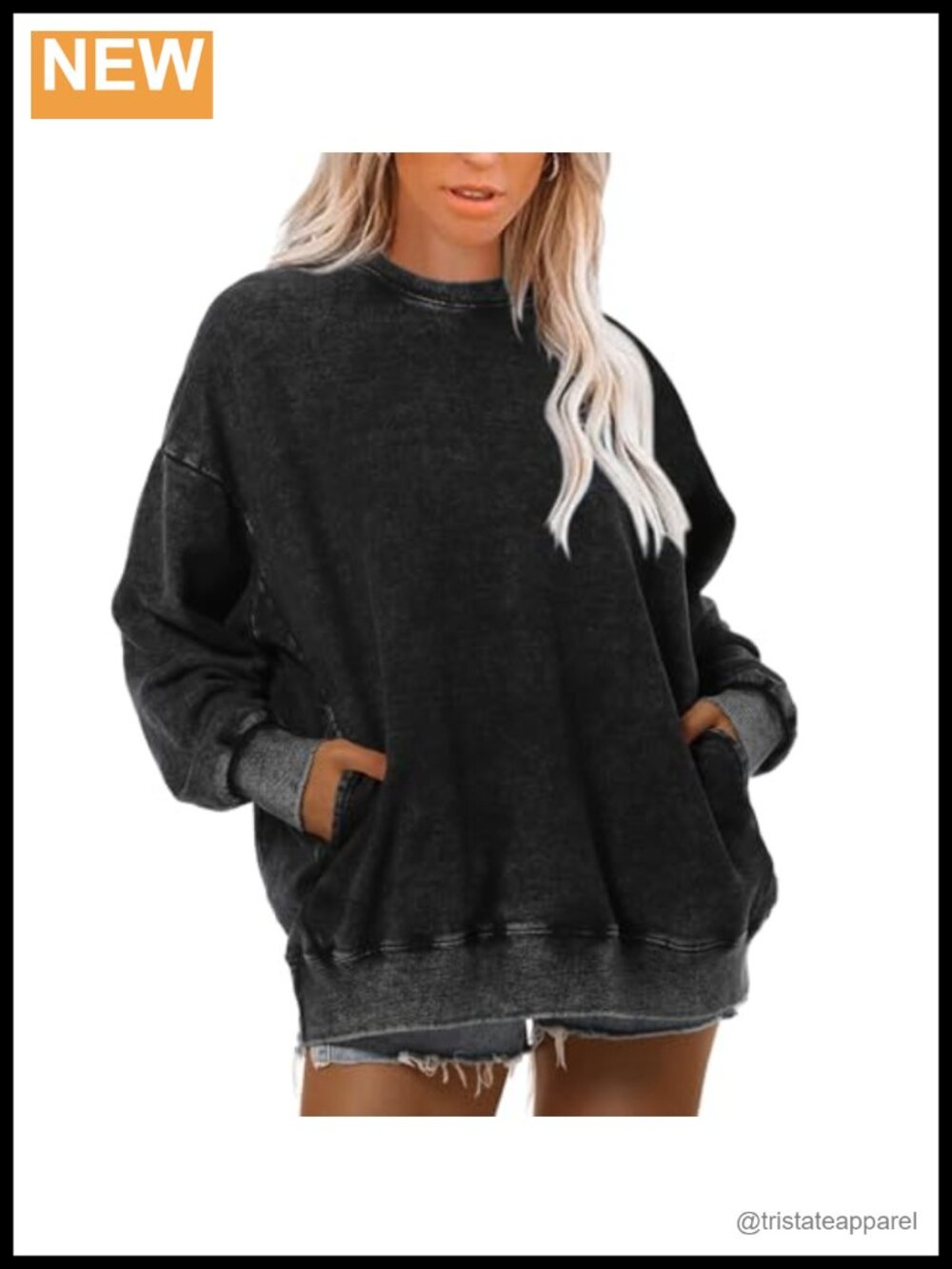 Oversized Vintage Acid Wash Hoodie Cotton Loose Fit Baggy Pullover Sweatshirt